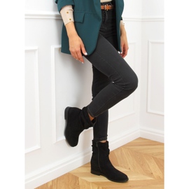 Schwarze Stiefel mit verstecktem Keilabsatz D7568 Schwarz 2