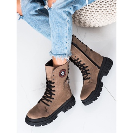 SHELOVET Wildlederstiefel auf der Plattform braun 5