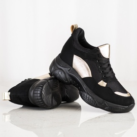 SHELOVET Bequeme Sneakers in SCHWARZ und GOLD golden 2