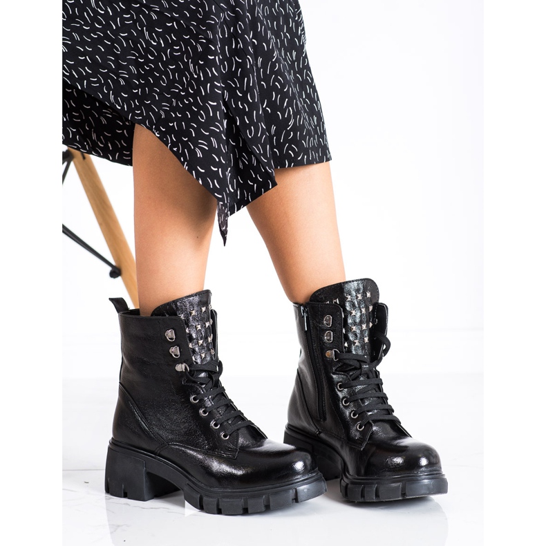 SHELOVET Modische Arbeiter mit Nieten schwarz 1