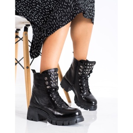 SHELOVET Modische Arbeiter mit Nieten schwarz 2