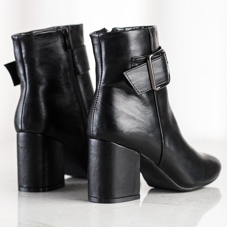 SHELOVET Klassische Stiefel mit Schnalle schwarz 1