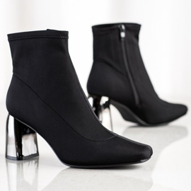 M.Daszyński Elegante Stiefel mit hohen Absätzen schwarz 1