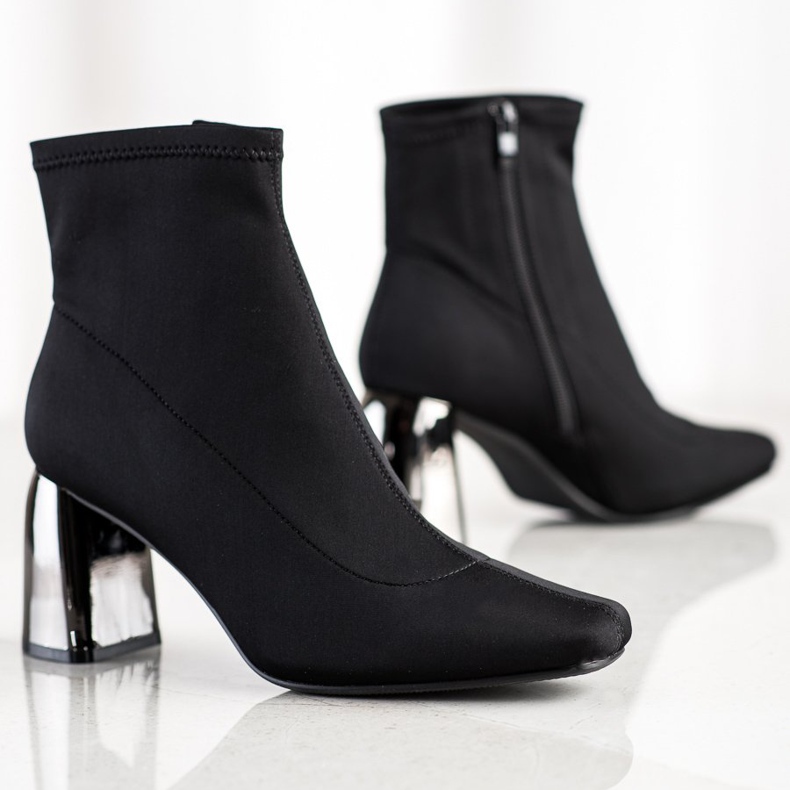 M.Daszyński Elegante Stiefel mit hohen Absätzen schwarz 1
