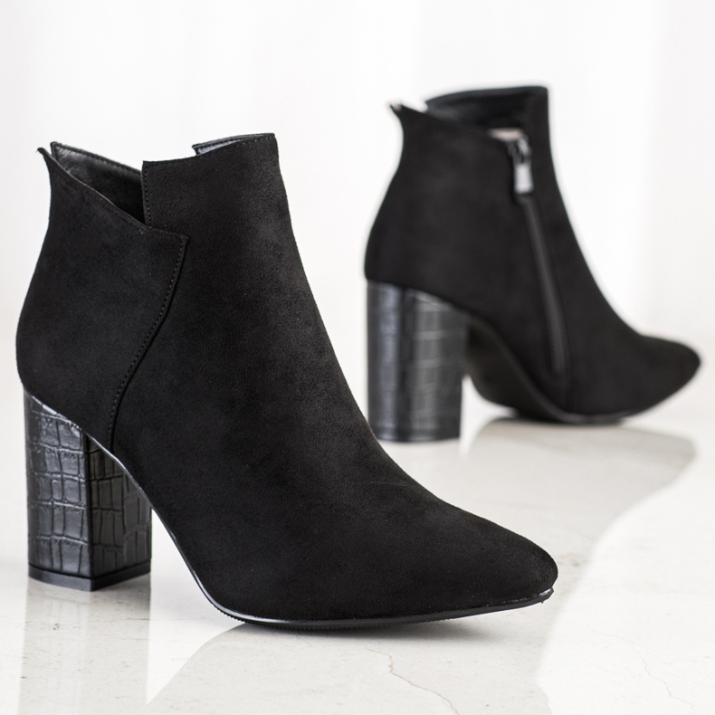 Vinceza Stiefel mit Schlangenmuster schwarz 1