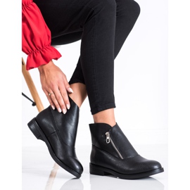 SHELOVET Schwarze Stiefeletten an einem Reißverschluss 2