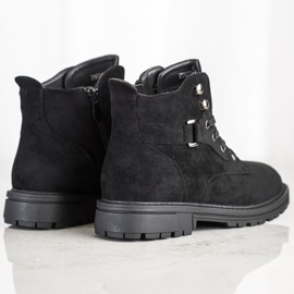 SHELOVET Schnürstiefeletten aus Wildleder schwarz 2