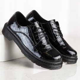 Filippo Lederschuhe mit Schlangenmuster schwarz 1