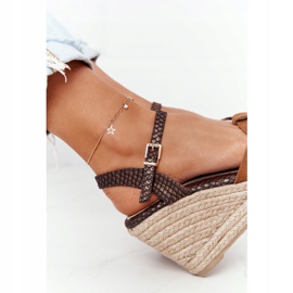 Leder Keilsandalen Big Star HH274377 Braun 5