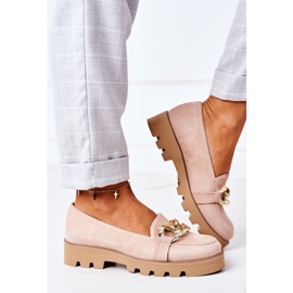 Wildleder-Loafer Lewski Shoes 3040 Cappuccino beige golden 3