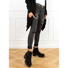 Schwarze Chelsea Boots mit dicken Sohlen CH19201 Schwarz 1