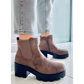 Chelsea Boots mit dicker Sohle dunkelbeige CH19201 Khaki 1