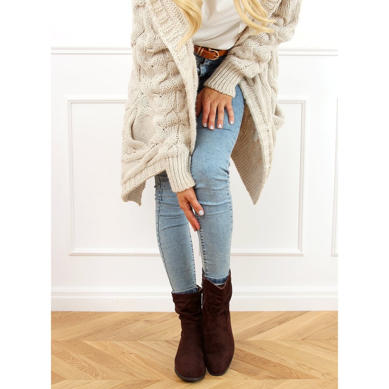 Flache Stiefel mit braunen Quasten B0-330 Braun 1