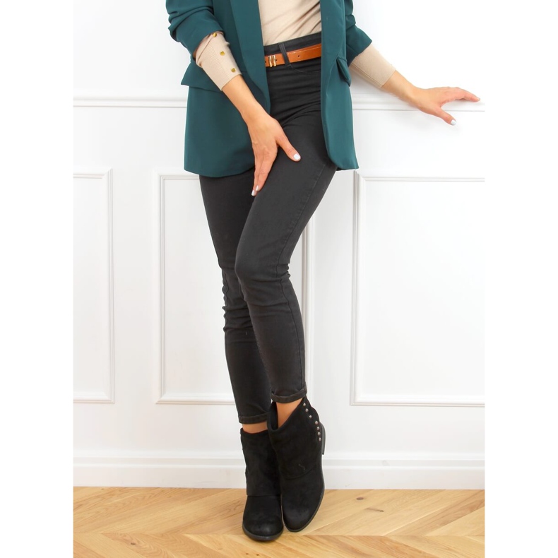 Schwarze Stiefel mit verstecktem Keilabsatz D7719 Schwarz 2