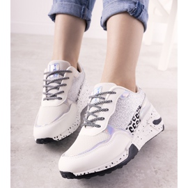 Weiße Sneaker mit holografischen Manitoba-Einsätzen silber- 1