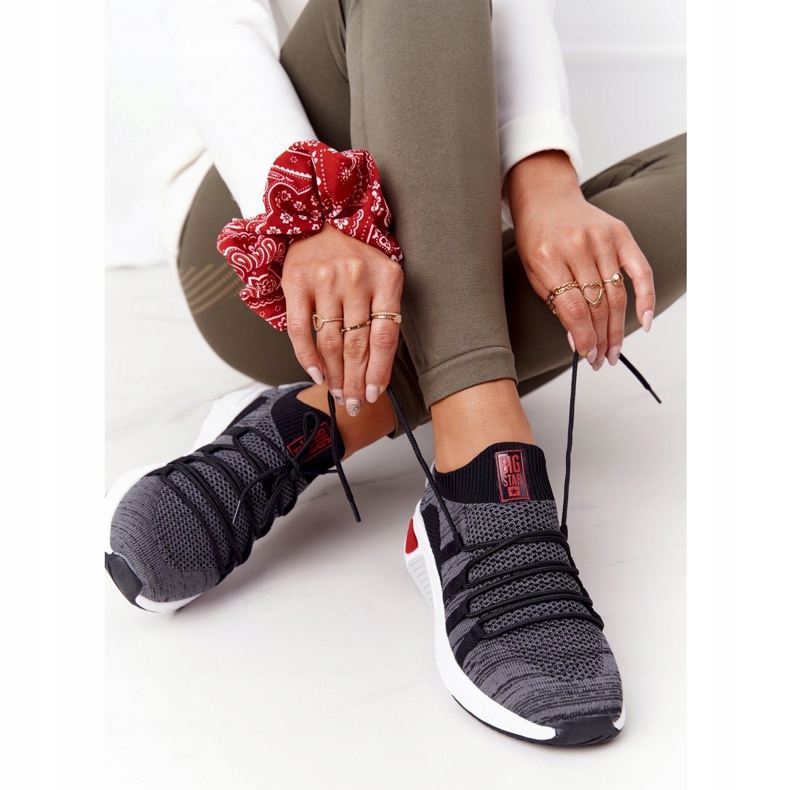 Frauen Sportschuhe Memory Foam Big Star HH274532 Dunkelgrau 3