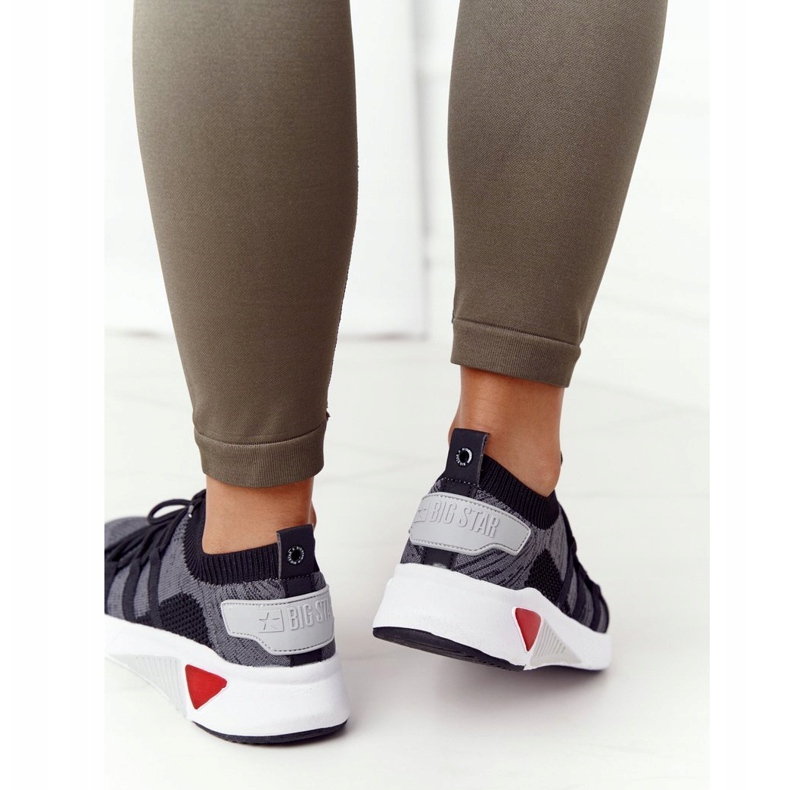 Frauen Sportschuhe Memory Foam Big Star HH274532 Dunkelgrau 2