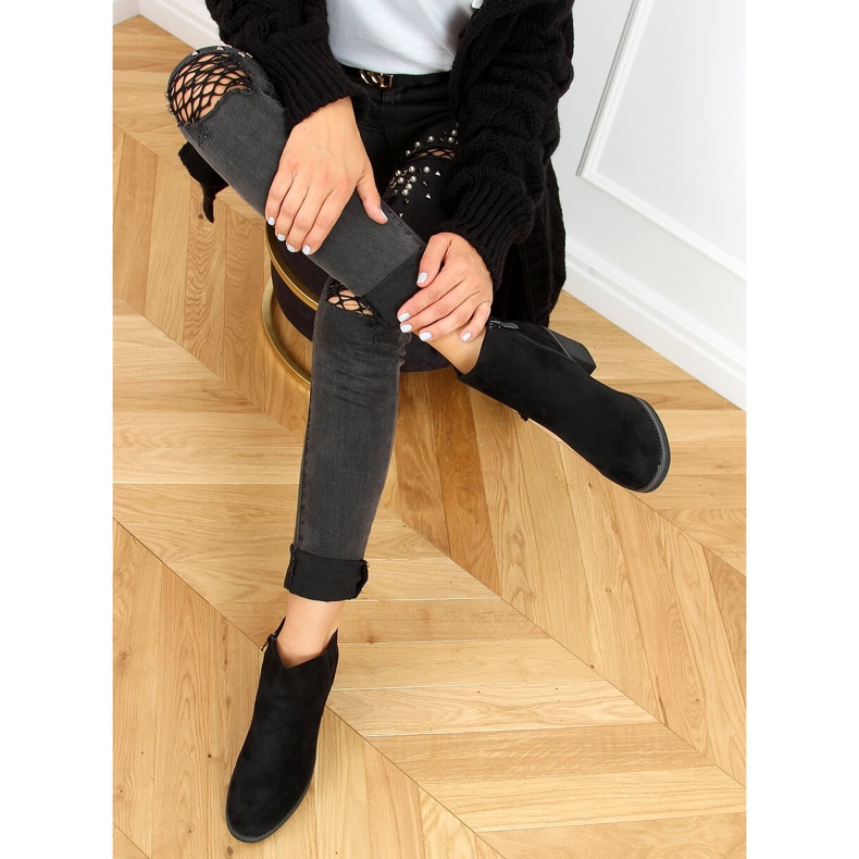 Schwarze Stiefel mit hohen Absätzen 9B1003 Schwarz 1