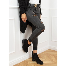 Schwarze Stiefel mit hohen Absätzen 9B1003 Schwarz 2