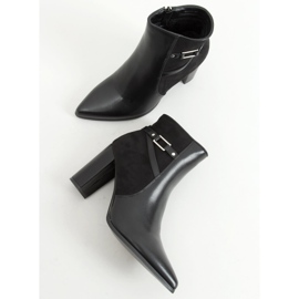 Schwarze Stiefel mit hohen Absätzen E9306 Schwarz 1