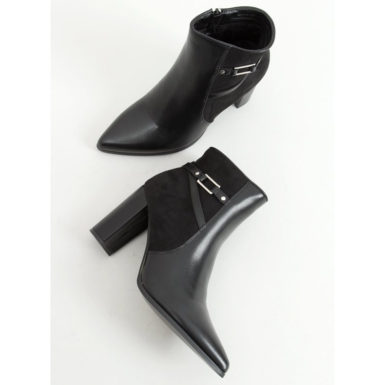 Schwarze Stiefel mit hohen Absätzen E9306 Schwarz 1