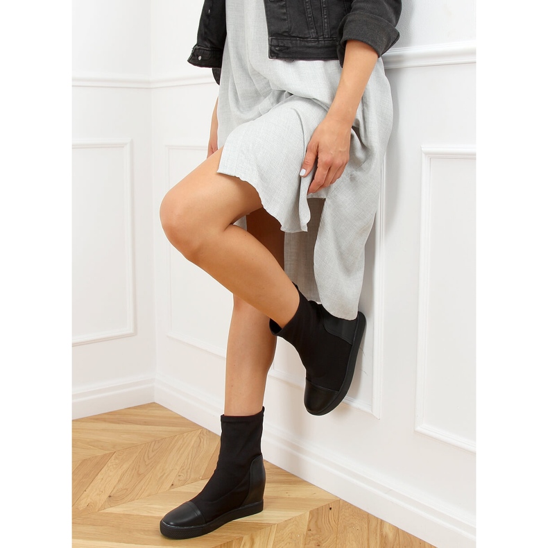 Schwarz Sock Keilstiefel schwarz HQ887 Schwarz 2