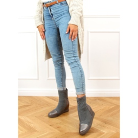 Grau Sock Keilabsatz HQ887 Grau 1