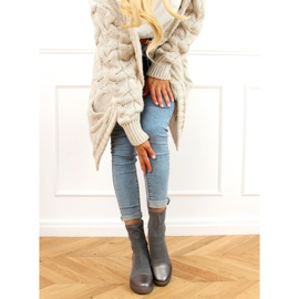 Grau Sock Keilabsatz HQ887 Grau 2