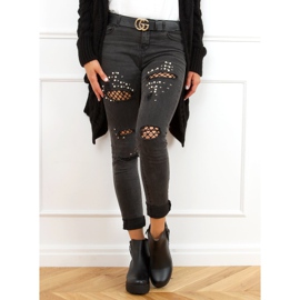 Schwarze Stiefel mit dicken Sohlen 9B1053 Schwarz 1