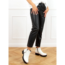 Weiß 9B1053 Weiße Stiefel mit dicken Sohlen 1