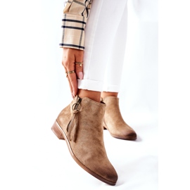 Vinceza Warme Stiefel aus Wildleder für Damen Beige Janice 2