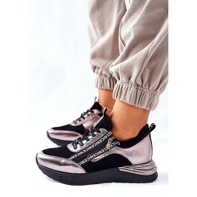 Vinceza Damen Sportschuhe Sneakers Schwarz Aduan 1