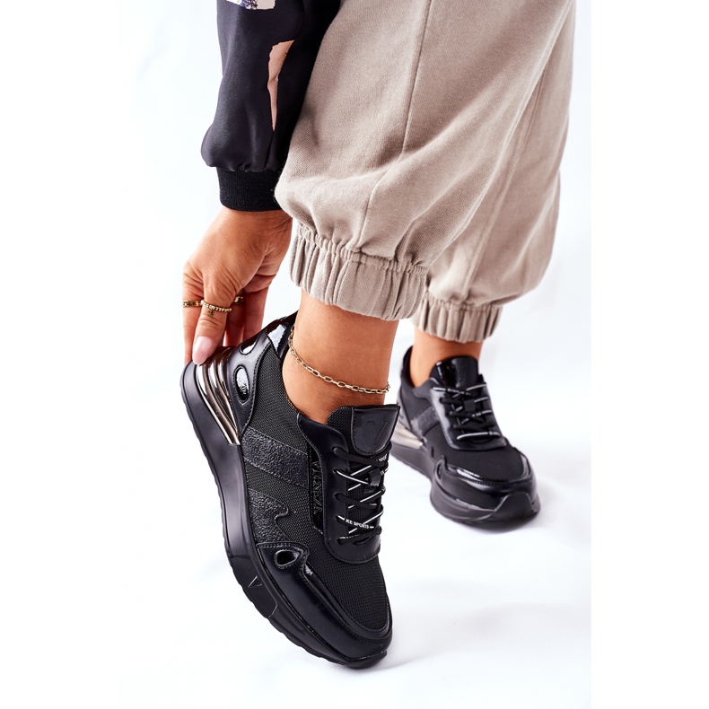 Vinceza Damen Sportschuhe Sneakers Schwarz Manitoba 2