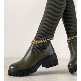 Grüne Stiefel mit Sockenoberteil Cheers 1