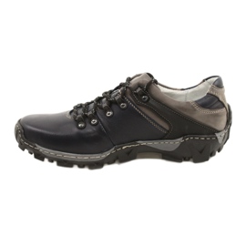 Bednarek Polish Shoes Herren Leder Wanderschuhe 116 marineblau grau 1