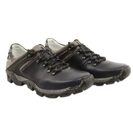 Bednarek Polish Shoes Herren Leder Wanderschuhe 116 marineblau grau 5