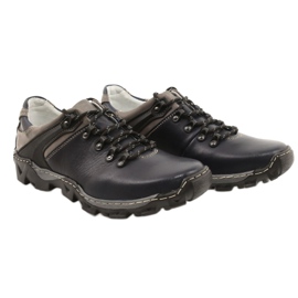 Bednarek Polish Shoes Herren Leder Wanderschuhe 116 marineblau grau 4