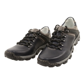 Bednarek Polish Shoes Herren Leder Wanderschuhe 116 marineblau grau 2