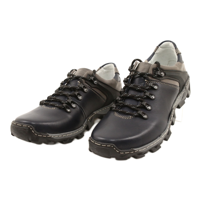 Bednarek Polish Shoes Herren Leder Wanderschuhe 116 marineblau grau 2