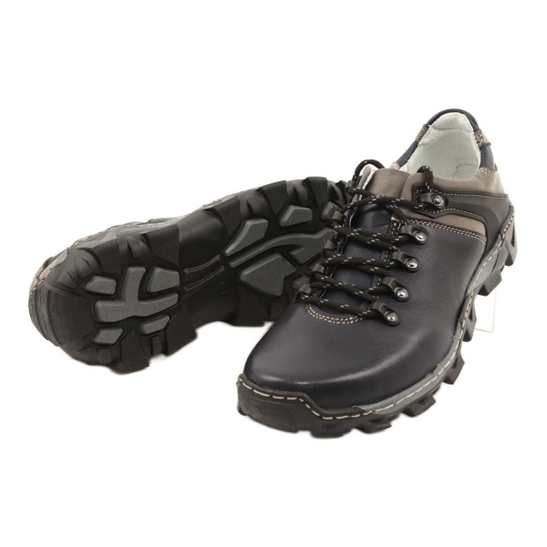 Bednarek Polish Shoes Herren Leder Wanderschuhe 116 marineblau grau 3