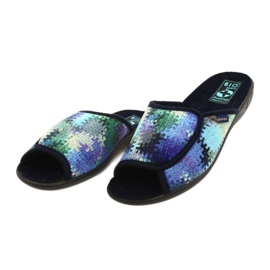Damen Hausschuhe Adanex 26264 Sweet marineblau blau grün 2