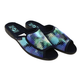 Damen Hausschuhe Adanex 26264 Sweet marineblau blau grün 3