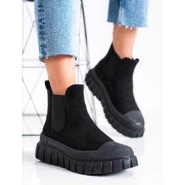 SHELOVET Modische Chelsea-Boots auf der Plattform schwarz 2