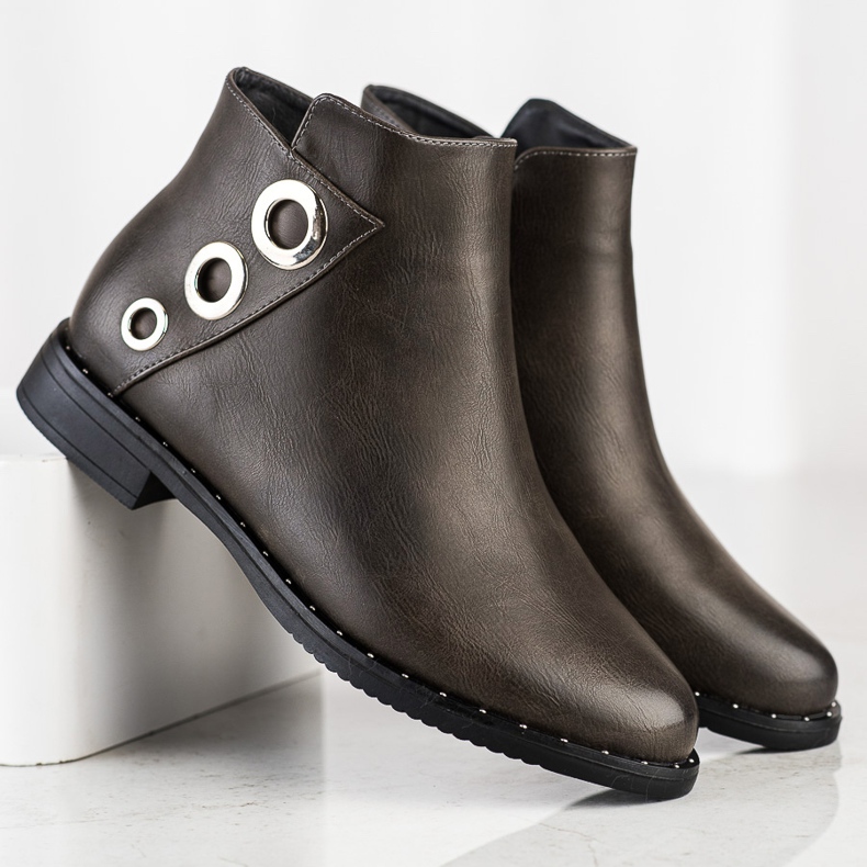 Goodin Stiefel mit silbernen Ornamenten braun 1