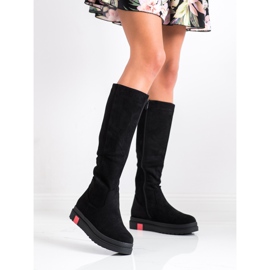 Seastar Plateaustiefel aus Wildleder schwarz 1