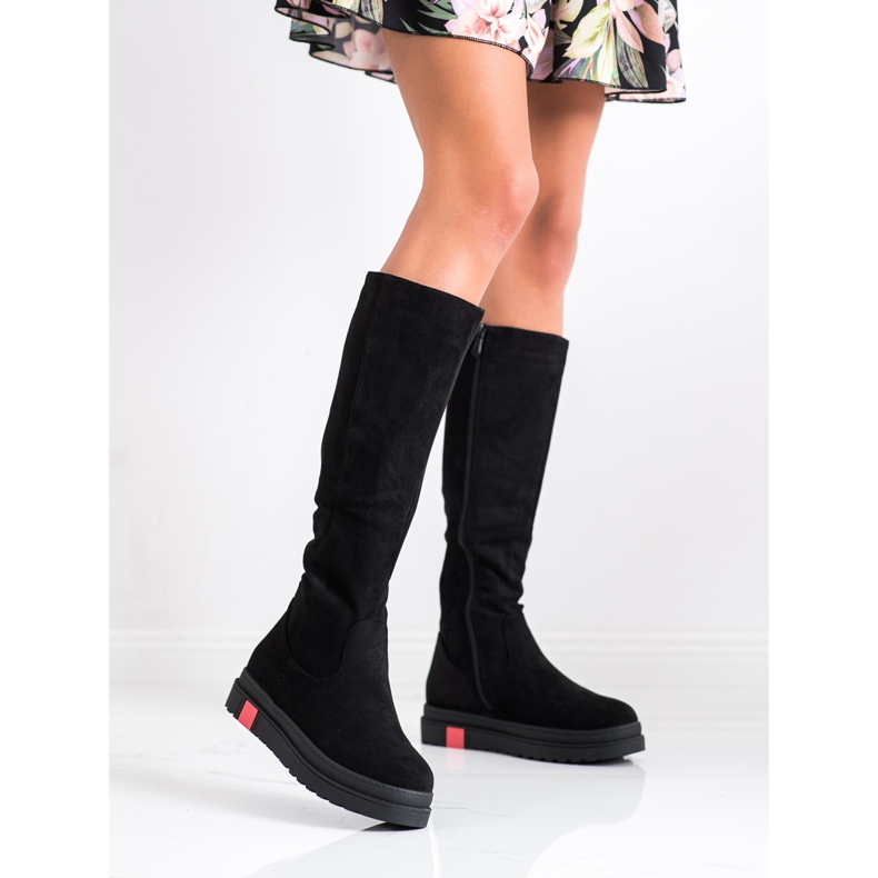 Seastar Plateaustiefel aus Wildleder schwarz 1