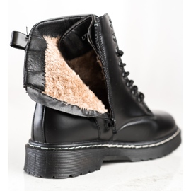 SHELOVET Modische Schnürstiefel schwarz 1