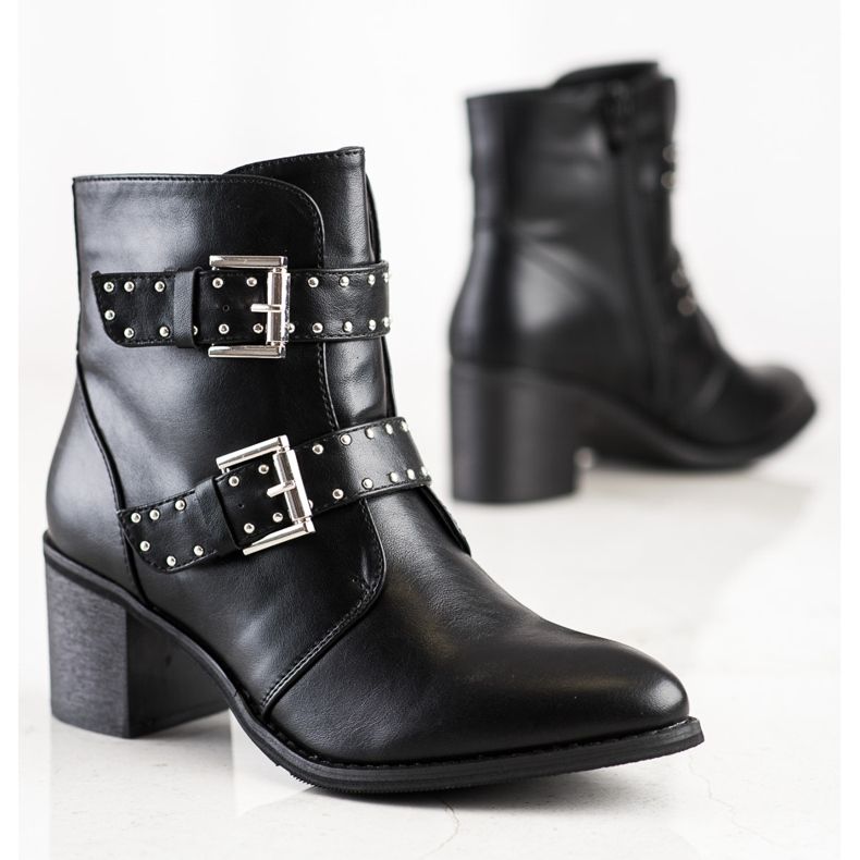 Sixth Sense Rockstiefel auf High Heels schwarz 1