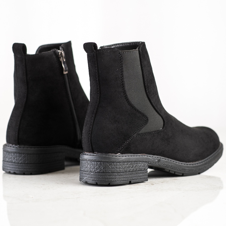SHELOVET Schwarze Wildlederstiefel 1