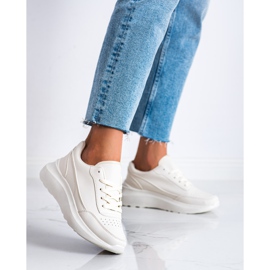 Ideal Shoes Bequeme Sneakers aus Öko-Leder beige 2